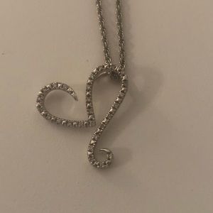 Sterling silver necklace with diamonds